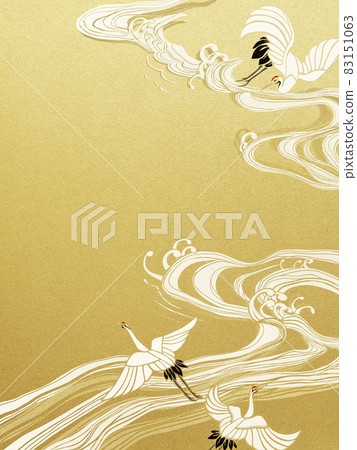 波浪和起重機的日式背景 波浪和起重機的日式背景 83151063