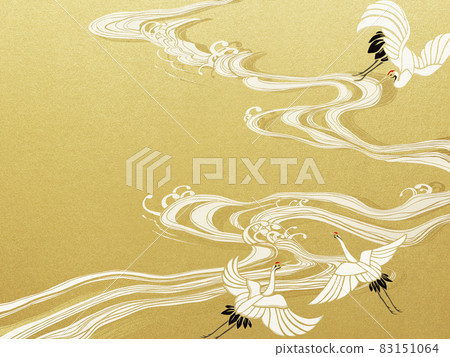 波浪和起重機的日式背景 波浪和起重機的日式背景 83151064
