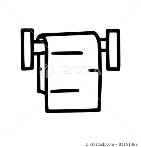 hanging towel line vector doodle simple icon 83151069