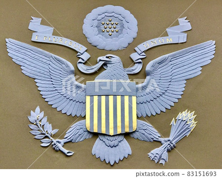 美國國會的白頭鷹會徽/美國國徽。 83151693