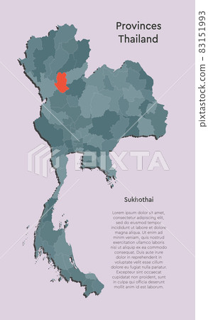 Vector map country Thailand and region Sukhothai 83151993