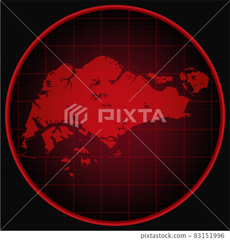 Template vector map outline Singapore on radar 83151996