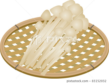 Enoki mushroom basket illustration Enoki mushroom basket illustration 83152032
