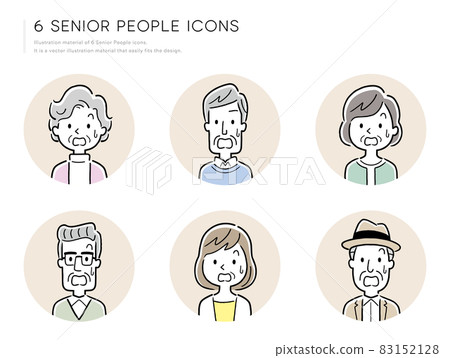Vector illustration material: senior person, icon set Vector illustration material: senior person, icon set 83152128
