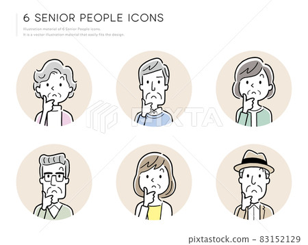 Vector illustration material: senior person, icon set Vector illustration material: senior person, icon set 83152129