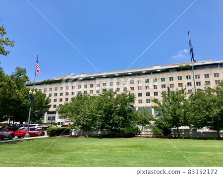 US Department of State / C St side front, blue sky. wide. 83152172