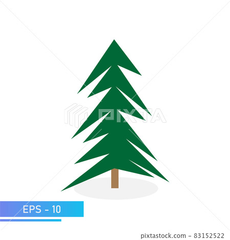Simple christmas tree in green color. Modern illustration. Flat vector illustration. Simple christmas tree in green color. Modern illustration. Flat vector illustration. 83152522