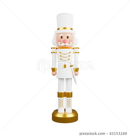 Christmas nutcracker toy soldier traditional figurine isolated on white background Christmas nutcracker toy soldier traditional figurine isolated on white background 83153289