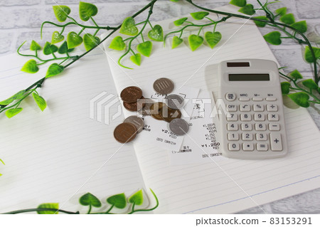 Calculator, receipt, coins Calculator, receipt, coins 83153291
