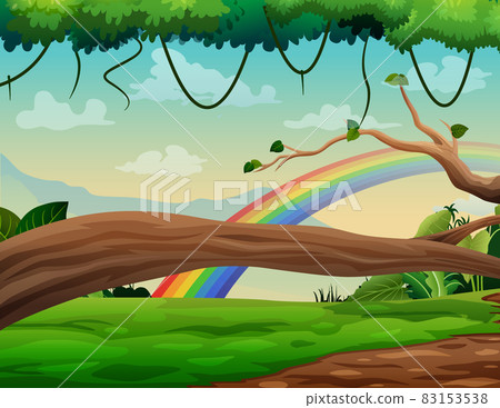 Colorful the rainbow in a natural landscape Colorful the rainbow in a natural landscape 83153538