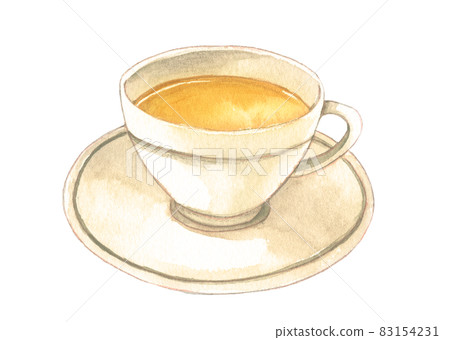 Watercolor illustration milk tea 83154231