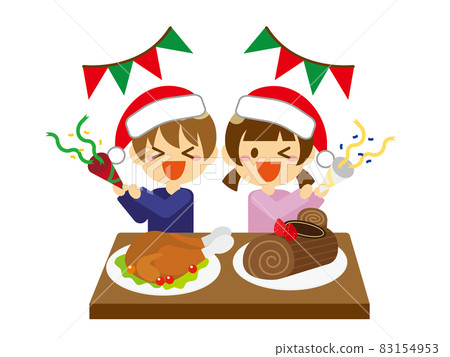 Children having a Christmas party 83154953
