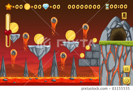 Lava Cave Platformer Game template Lava Cave Platformer Game template 83155535