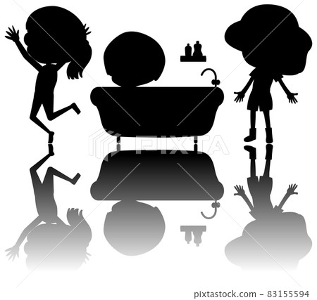 Set of kids silhouette with reflex 83155594