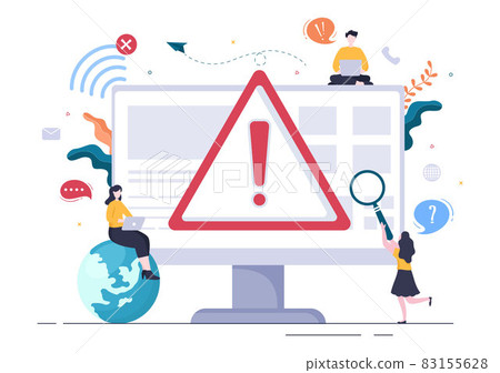 Lost Wireless Connection or Disconnected Cable, No Wifi Signal Internet, Page Not Found on Display Smartphone Screen. Background Vector Illustration 83155628