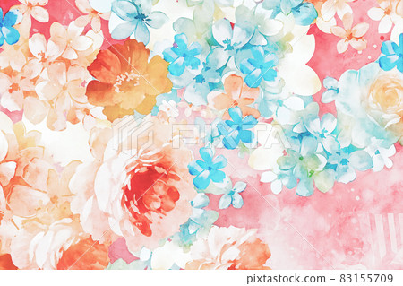 Hand painted watercolor rose flower bouquet and...-插圖素材 [83155709 ...