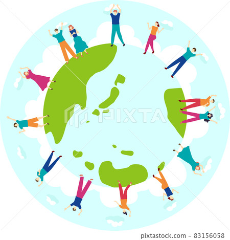 Hand-painted earth and people 83156058