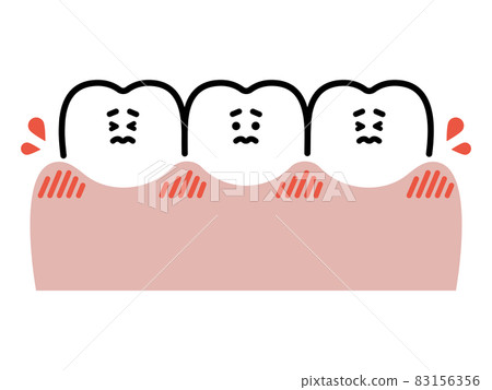 Swelling / bleeding gums and teeth character 83156356