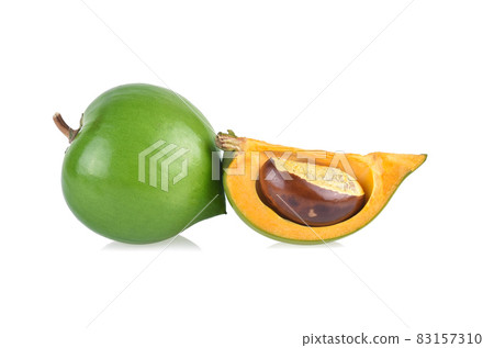 Egg fruit, Canistel, Yellow Sapote (Pouteria campechiana (Kunth) Baehni) isolated on white background 83157310