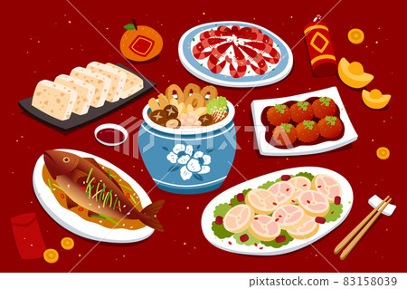 Dishes for CNY reunion dinner Dishes for CNY reunion dinner 83158039
