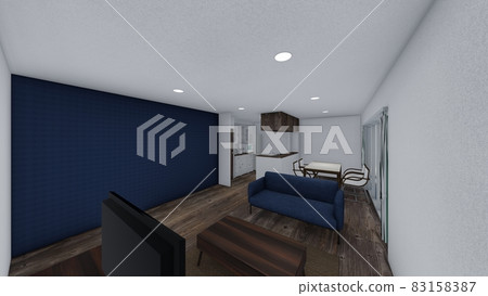 Living room interior perspective 83158387