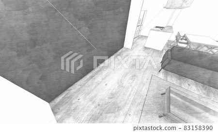 Living room interior perspective Living room interior perspective 83158390