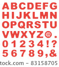 Stitch-like alphabet / numbers red 83158705