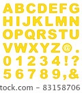 Stitch-like alphabet / numbers yellow 83158706