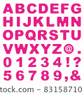 Stitch-like alphabet / numbers pink 83158710