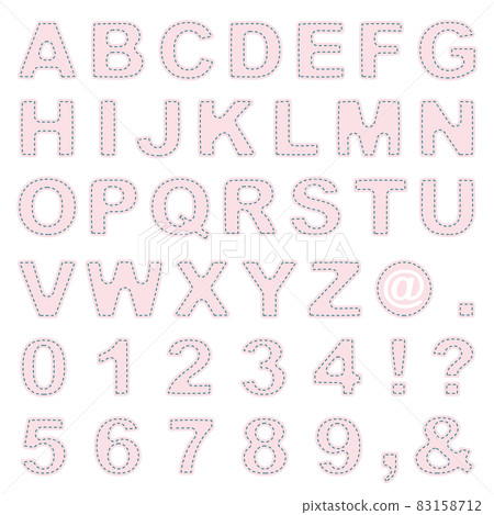 Stitch-like alphabet / numbers pastel pink 2 Stitch-like alphabet / numbers pastel pink 2 83158712