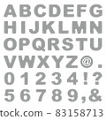 Stitch-like alphabet / numbers gray 83158713