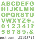 Stitch-like alphabet / numbers pastel green 83158715