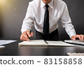 Business and banking concept close up business man signing contract 83158858