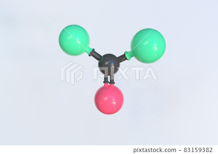 Carbonyl fluoride molecule. Isolated molecular model. 3D rendering 83159382
