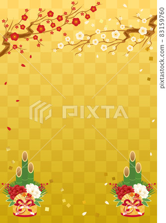 Plum and Kadomatsu New Year vector illustration background Plum and Kadomatsu New Year vector illustration background 83159760