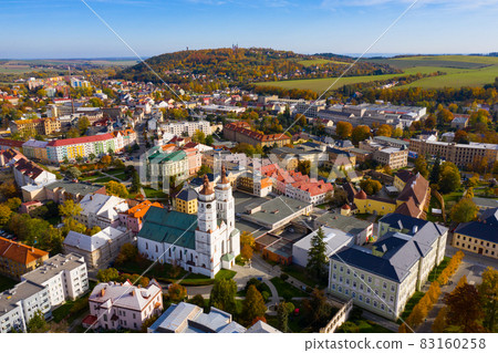 Aerial view of Czech town of Krnov 83160258