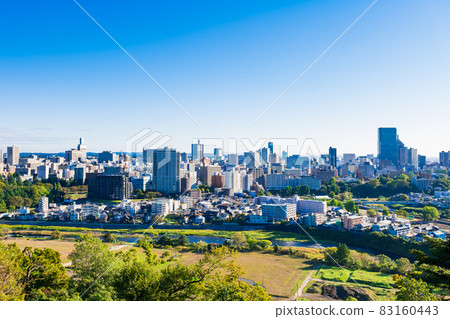 View from Sendai Castle Ruins in Autumn 83160443