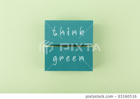 Modern composition with think green inscription against green background 83160516