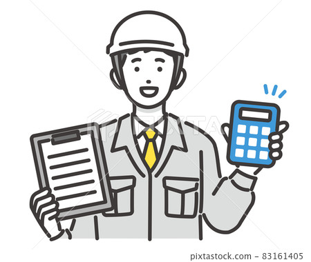 報價工人的矢量插圖素材 溝通 現場監督 施工 改造 插圖素材 圖庫