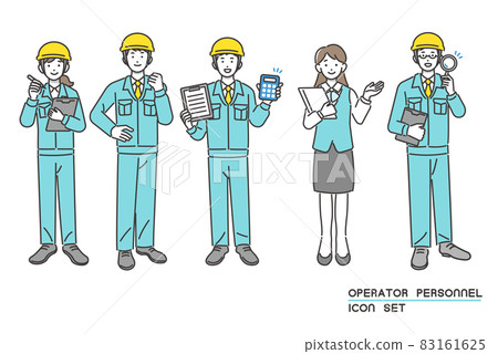 Vector illustration material of workers and clerks / communication / site supervision / construction 83161625
