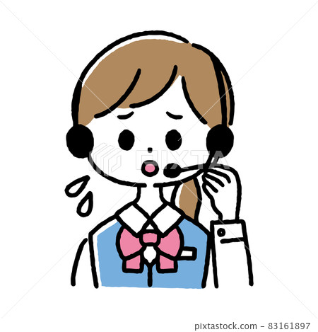 Illustration of a woman working at a call center Illustration of a woman working at a call center 83161897