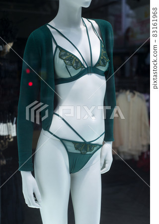 Closeup of green underwear on mannequin in a - Stock Photo [83161968] -  PIXTA