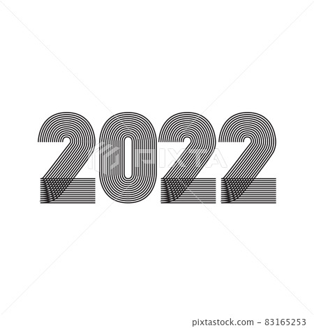 2022 Happy New Year. Abstract geometric cover design background. 2022 numbers in thin lines striped style vector illustration. Annual Report, banner, brochure, label, flyer, poster. Black white colors 2022 Happy New Year. Abstract geometric cover design background. 2022 numbers in thin lines striped style vector illustration. Annual Report, banner, brochure, label, flyer, poster. Black white colors 83165253