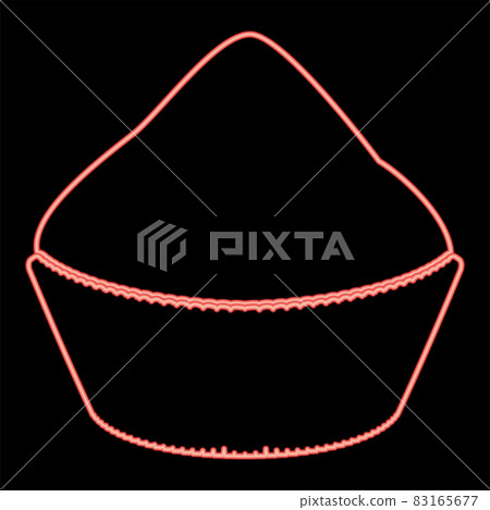 Neon cupcake red color vector illustration flat style image Neon cupcake red color vector illustration flat style image 83165677
