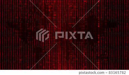 Abstract Technology Binary Code Dark Red Background. Cyber Attack, Ransomware, Malware, Scareware Concept 83165782