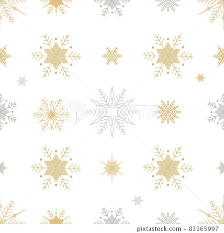 Christmas, new year seamless pattern, gold and silver snowflakes illustration Christmas, new year seamless pattern, gold and silver snowflakes illustration 83165997