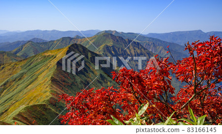 Tanigawadake view, mountains and autumn leaves 83166145