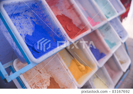 摩洛哥熱門旅遊勝地舍夫沙萬老城藍鎮染料粉 83167692