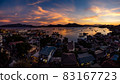 Panoramic view of a sunset over the city of Coron, Philippines 83167723