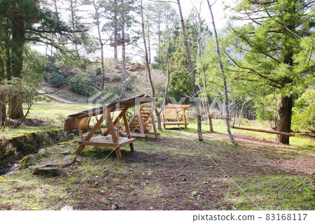 Relax on the forest bench, Totsukawa Village, an aerial village 83168117